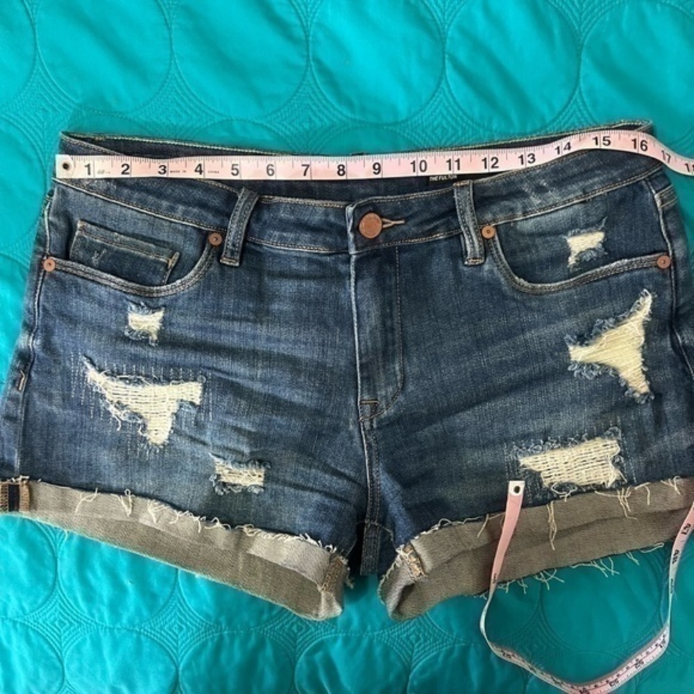 Blank NYC The Fulton Roll Up distressed denim cutoff shorts size 29 - Picture 7 of 12